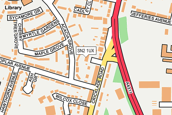 SN2 1UX map - OS OpenMap – Local (Ordnance Survey)