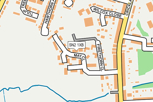 SN2 1XB map - OS OpenMap – Local (Ordnance Survey)