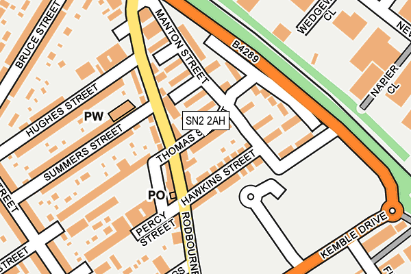 SN2 2AH map - OS OpenMap – Local (Ordnance Survey)