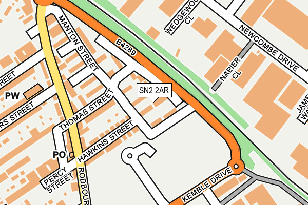 SN2 2AR map - OS OpenMap – Local (Ordnance Survey)
