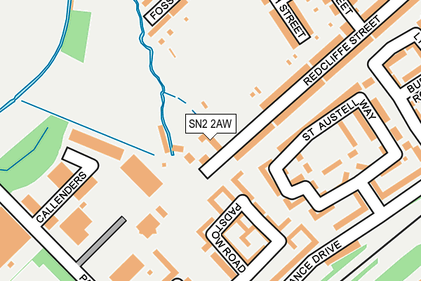 SN2 2AW map - OS OpenMap – Local (Ordnance Survey)