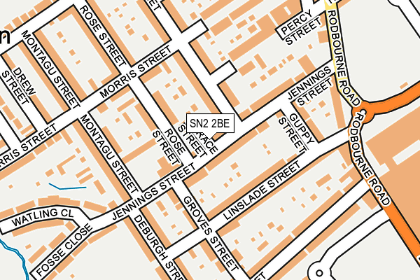 SN2 2BE map - OS OpenMap – Local (Ordnance Survey)