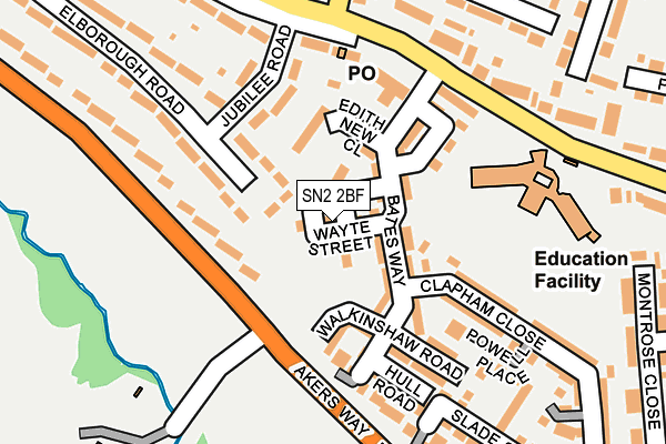 SN2 2BF map - OS OpenMap – Local (Ordnance Survey)