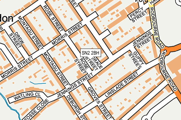 SN2 2BH map - OS OpenMap – Local (Ordnance Survey)