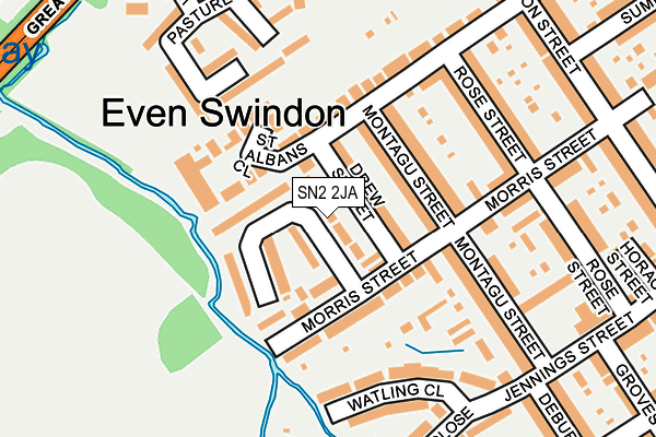 SN2 2JA map - OS OpenMap – Local (Ordnance Survey)