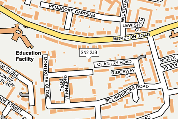 SN2 2JB map - OS OpenMap – Local (Ordnance Survey)