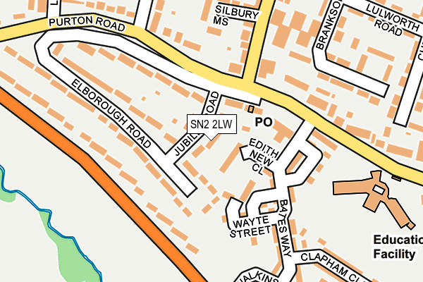 SN2 2LW map - OS OpenMap – Local (Ordnance Survey)