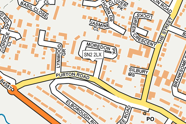 SN2 2LX map - OS OpenMap – Local (Ordnance Survey)