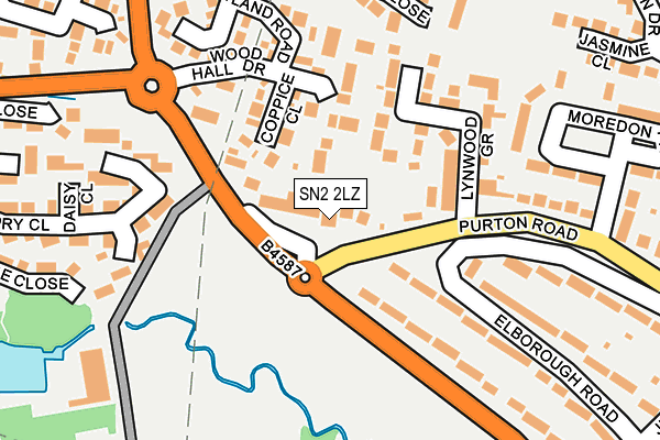 SN2 2LZ map - OS OpenMap – Local (Ordnance Survey)