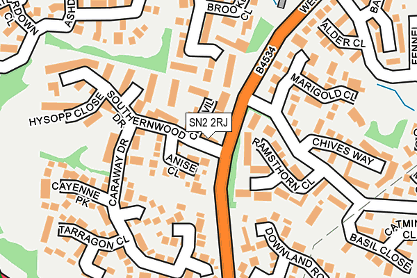 SN2 2RJ map - OS OpenMap – Local (Ordnance Survey)