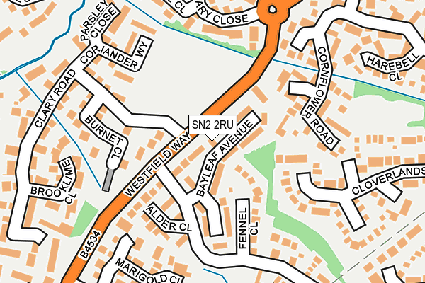 SN2 2RU map - OS OpenMap – Local (Ordnance Survey)