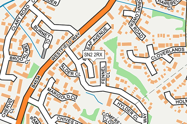 SN2 2RX map - OS OpenMap – Local (Ordnance Survey)