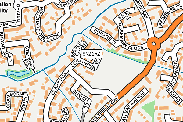 SN2 2RZ map - OS OpenMap – Local (Ordnance Survey)