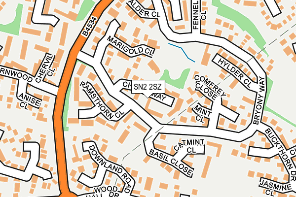 SN2 2SZ map - OS OpenMap – Local (Ordnance Survey)