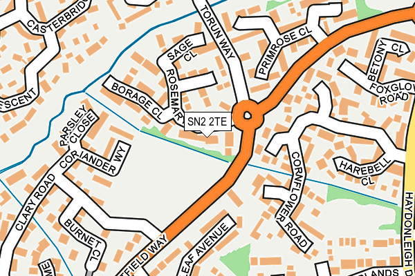 SN2 2TE map - OS OpenMap – Local (Ordnance Survey)