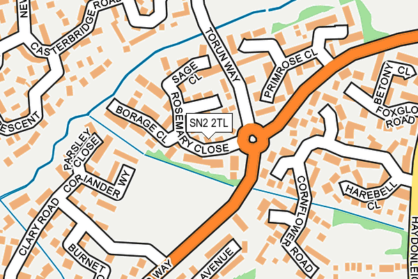 SN2 2TL map - OS OpenMap – Local (Ordnance Survey)