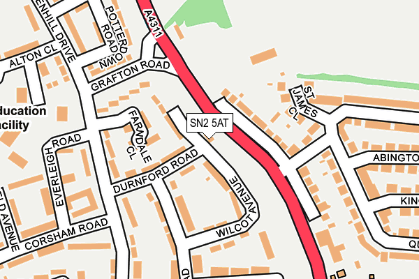 SN2 5AT map - OS OpenMap – Local (Ordnance Survey)