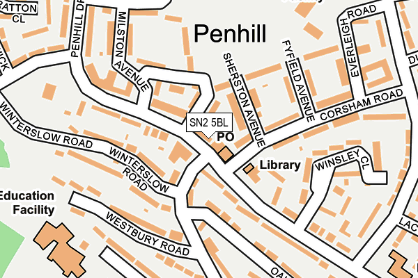 SN2 5BL map - OS OpenMap – Local (Ordnance Survey)