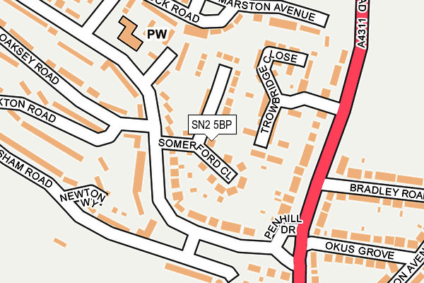 SN2 5BP map - OS OpenMap – Local (Ordnance Survey)