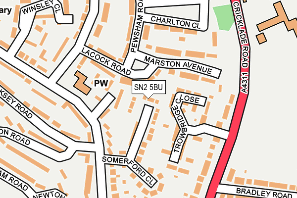 SN2 5BU map - OS OpenMap – Local (Ordnance Survey)