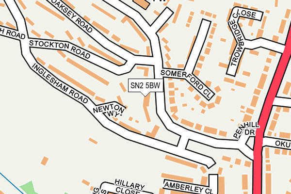 SN2 5BW map - OS OpenMap – Local (Ordnance Survey)