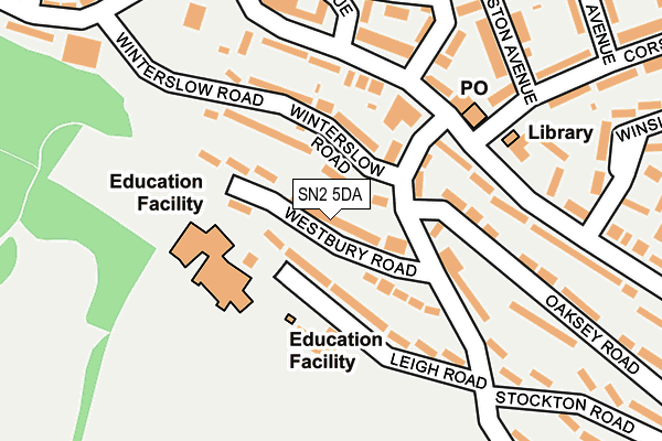 SN2 5DA map - OS OpenMap – Local (Ordnance Survey)