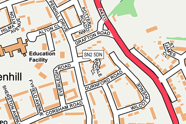 SN2 5DN map - OS OpenMap – Local (Ordnance Survey)