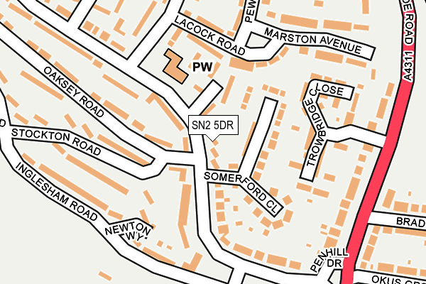 SN2 5DR map - OS OpenMap – Local (Ordnance Survey)