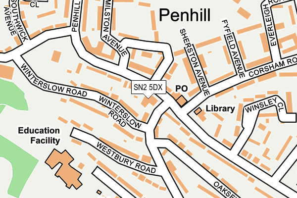 SN2 5DX map - OS OpenMap – Local (Ordnance Survey)