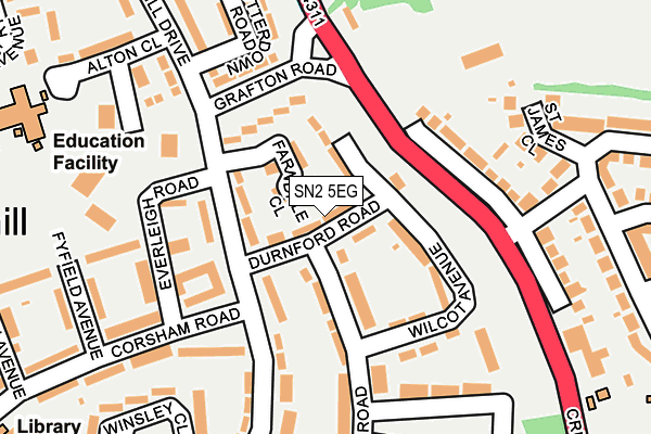 SN2 5EG map - OS OpenMap – Local (Ordnance Survey)