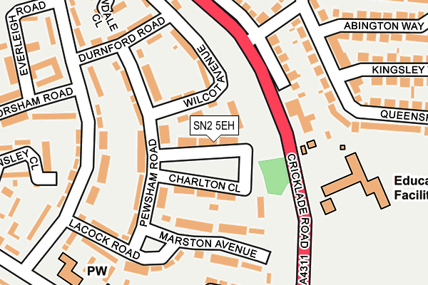 SN2 5EH map - OS OpenMap – Local (Ordnance Survey)