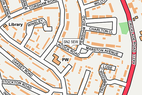 SN2 5EW map - OS OpenMap – Local (Ordnance Survey)