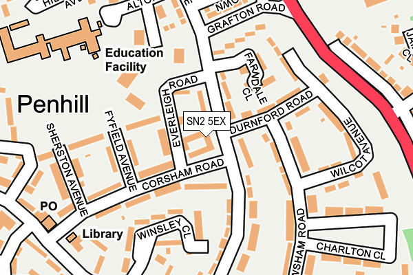 SN2 5EX map - OS OpenMap – Local (Ordnance Survey)