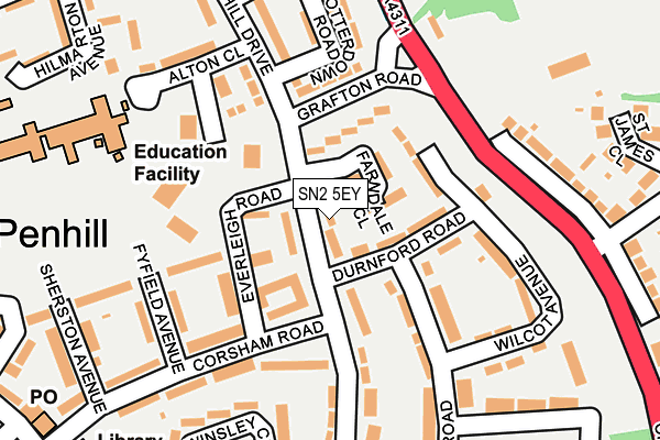 SN2 5EY map - OS OpenMap – Local (Ordnance Survey)