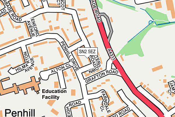 SN2 5EZ map - OS OpenMap – Local (Ordnance Survey)