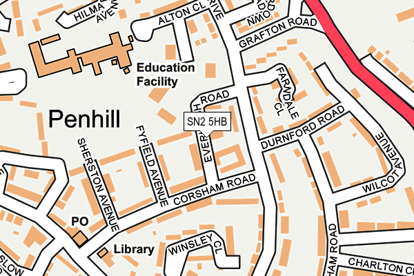 SN2 5HB map - OS OpenMap – Local (Ordnance Survey)