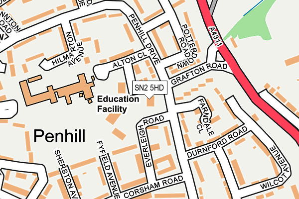 SN2 5HD map - OS OpenMap – Local (Ordnance Survey)