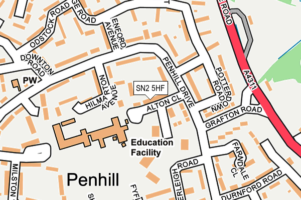 SN2 5HF map - OS OpenMap – Local (Ordnance Survey)