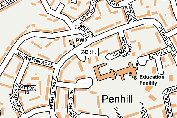 SN2 5HJ map - OS OpenMap – Local (Ordnance Survey)