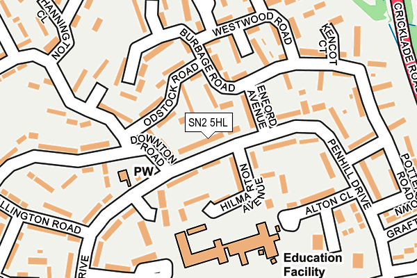 SN2 5HL map - OS OpenMap – Local (Ordnance Survey)