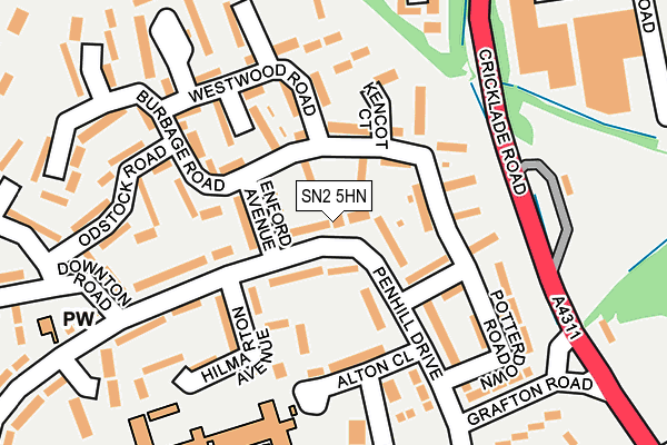 SN2 5HN map - OS OpenMap – Local (Ordnance Survey)