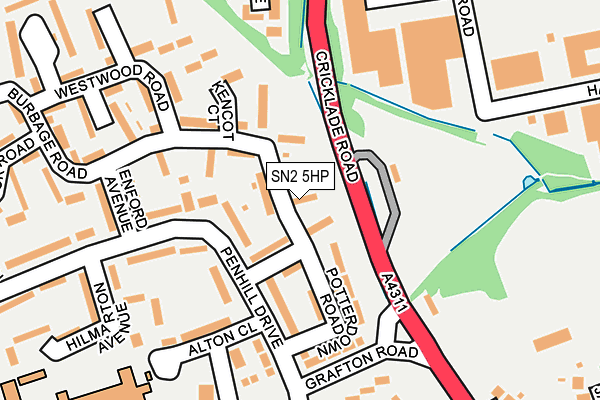 SN2 5HP map - OS OpenMap – Local (Ordnance Survey)