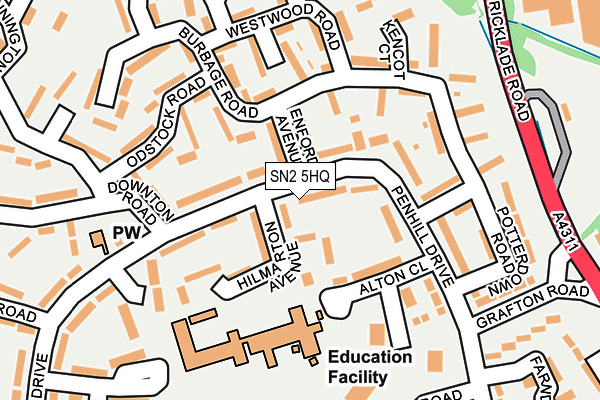 SN2 5HQ map - OS OpenMap – Local (Ordnance Survey)