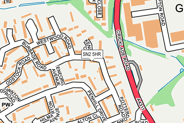 SN2 5HR map - OS OpenMap – Local (Ordnance Survey)