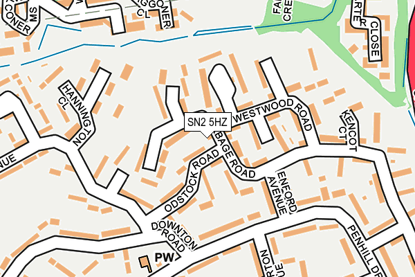 SN2 5HZ map - OS OpenMap – Local (Ordnance Survey)