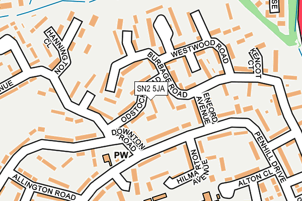 SN2 5JA map - OS OpenMap – Local (Ordnance Survey)