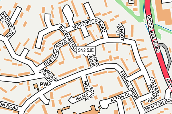 SN2 5JE map - OS OpenMap – Local (Ordnance Survey)