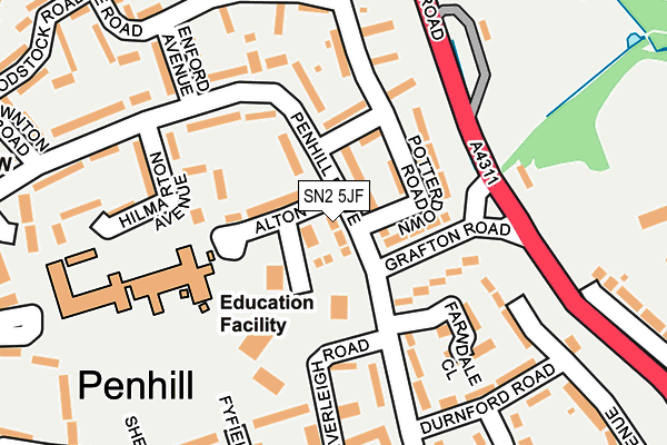 SN2 5JF map - OS OpenMap – Local (Ordnance Survey)