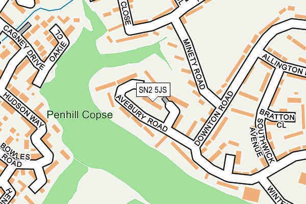 SN2 5JS map - OS OpenMap – Local (Ordnance Survey)