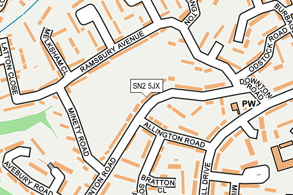 SN2 5JX map - OS OpenMap – Local (Ordnance Survey)